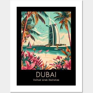 A Vintage Travel Illustration of Dubai - United Arab Emirates Posters and Art